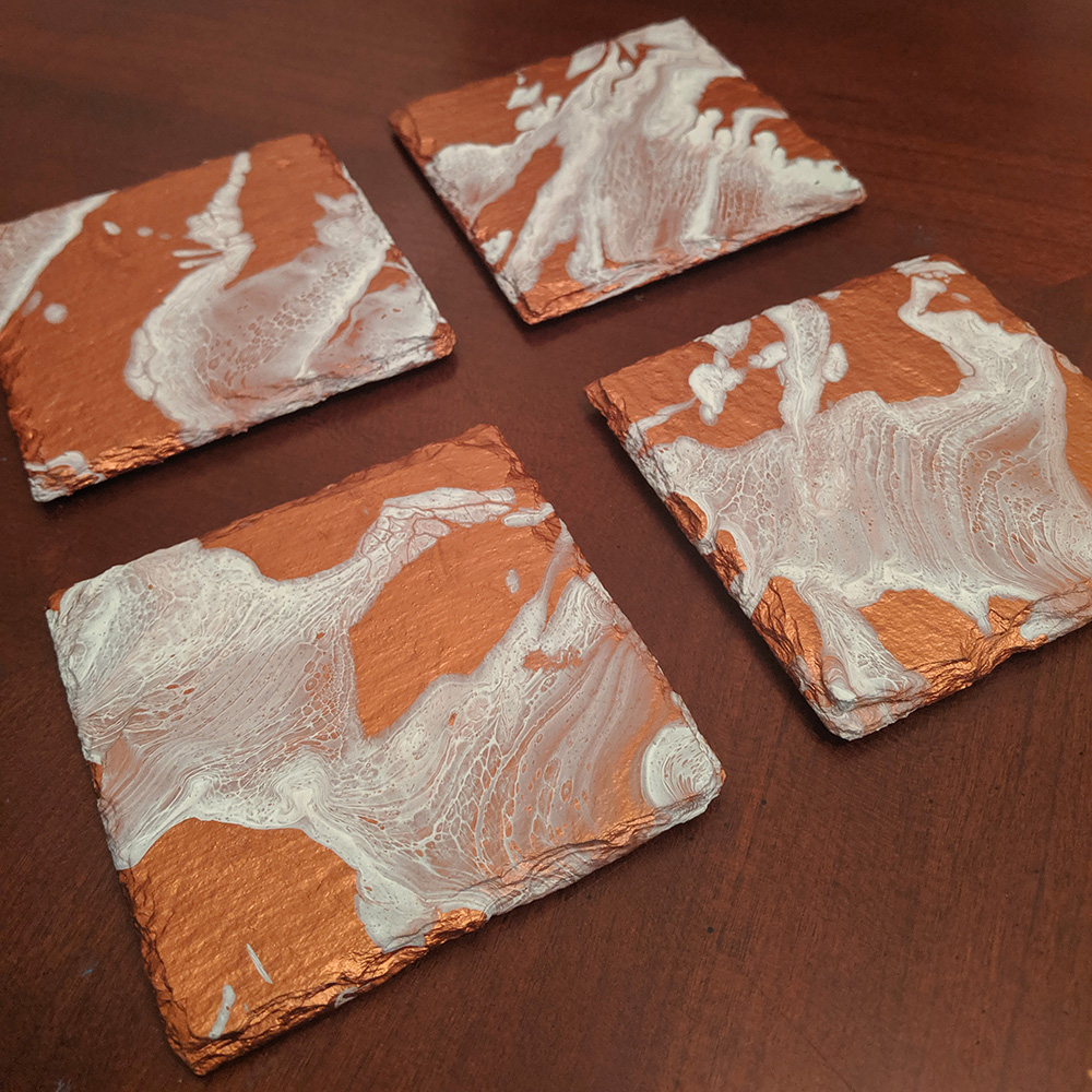 Copper & White Coasters